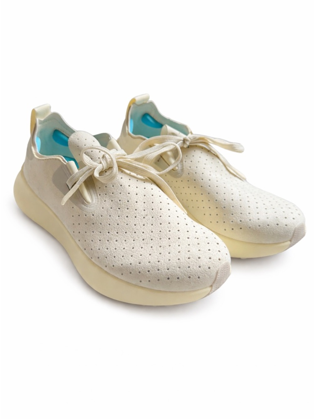 Native Women’s Apollo Cream Upper with Teal Insole Slip-On